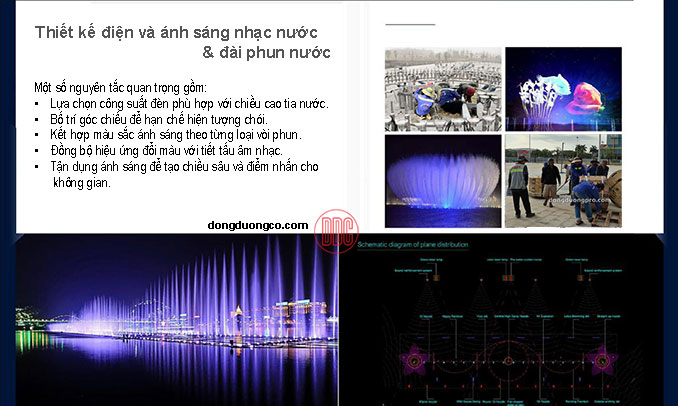 Thiết kế điện và ánh sáng nhạc nước